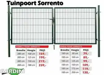 Tuinpoort sorrento dubbele poort