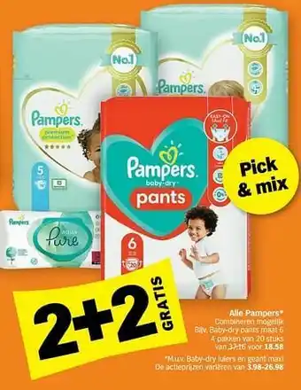 Albert Heijn Pampers baby-dry pants maat 6 aanbieding