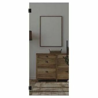 Zelfbouwmarkt Glazen Deur 8mm Zwart Donker 830mm-set Rond Zwart aanbieding