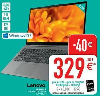 Cora Lenovo notebook ideapad 3 15itl6 aanbieding