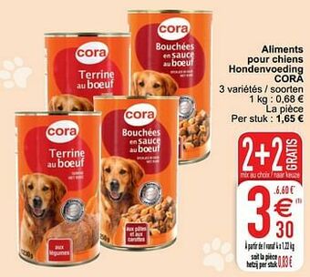 Cora Aliments pour chiens hondenvoeding cora aanbieding