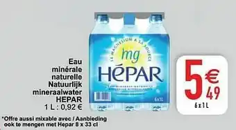 Eau minérale naturelle natuurlijk mineraalwater hepar