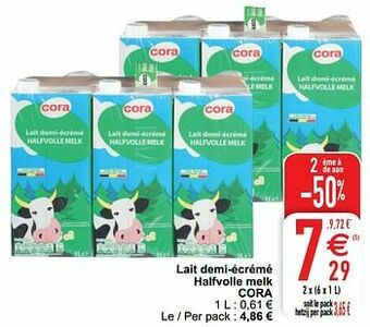 Cora Lait demi-écrémé halfvolle melk cora aanbieding