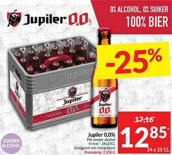 Intermarché Jupiler 0,0% pils zonder alcohol aanbieding