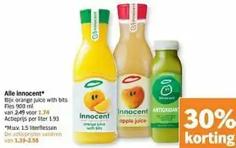 Albert Heijn Innocent orange juice with bits aanbieding