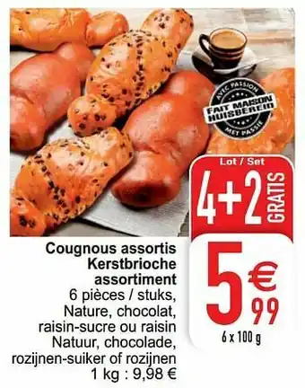 Cora Cougnous assortis kerstbrioche assortiment aanbieding