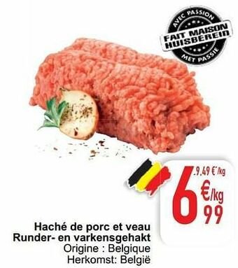 Cora Haché de porc et veau runder- en varkensgehakt aanbieding