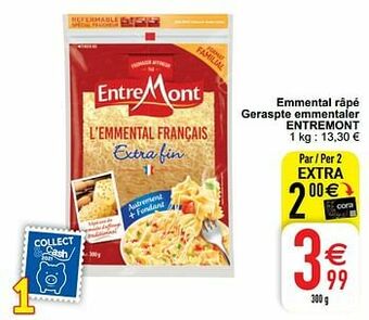 Cora Emmental râpé geraspte emmentaler entremont aanbieding