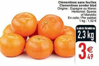 Cora Clémentines sans feuilles clementines zonder blad aanbieding