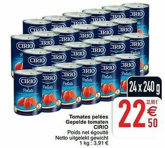 Cora Tomates pelées gepelde tomaten cirio aanbieding