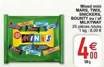 Cora Mixed mini mars twix snickers bounty ou - of milkyway aanbieding