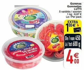 Cora Gommes gommetjes lutti aanbieding