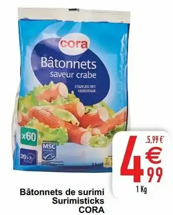 Cora Bâtonnets de surimi surimisticks cora aanbieding
