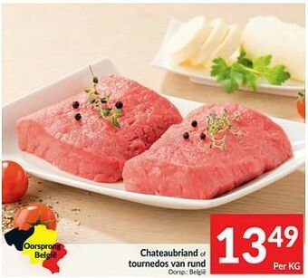 Intermarché Chateaubriand of tournedos van rund aanbieding