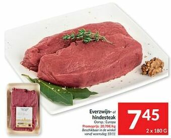 Intermarché Everzwijn- of hindesteak aanbieding