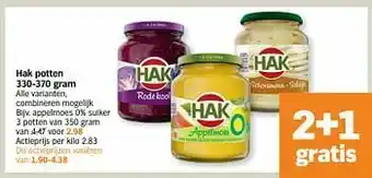Albert Heijn Hak appelmoes 0% suiker aanbieding