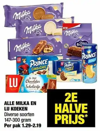 Alle milka en lu koeken