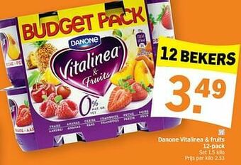 Albert Heijn Danone vitalinea + fruits aanbieding