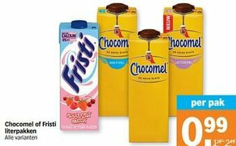 Albert Heijn Chocomel of fristi literpakken aanbieding