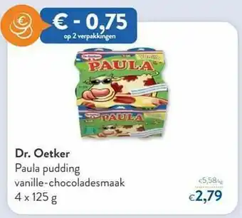 OKay Dr. oetker paula pudding vanille-chocoladesmaak aanbieding