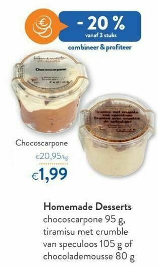 OKay Homemade desserts chocoscarpone aanbieding