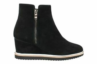 Berca Shoes Crinkles Enkellaars Dames Volledig Leder - Zwart aanbieding