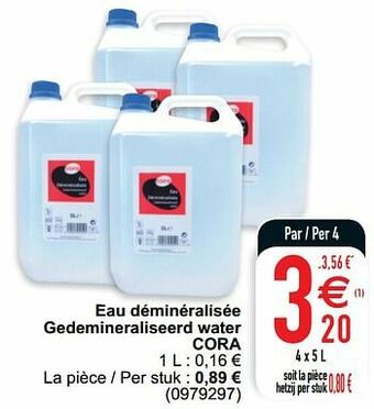 Cora Eau déminéralisée gedemineraliseerd water cora aanbieding