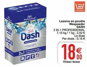 Cora Lessive en poudre waspoeder dash 2 in 1 professional aanbieding