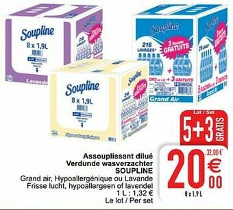 Assouplissant dilué verdunde wasverzachter soupline