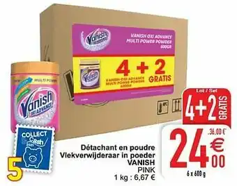 Cora Détachant en poudre vlekverwijderaar in poeder vanish pink aanbieding