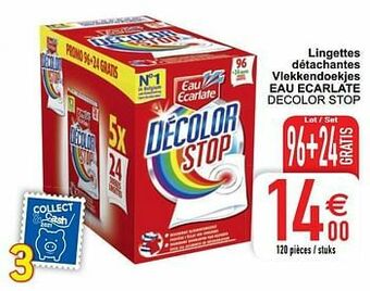 Cora Lingettes détachantes vlekkendoekjes eau ecarlate decolor stop aanbieding