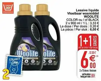 Cora Lessive liquide vloeibaar wasmiddel woolite color ou - of black aanbieding