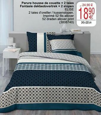 Cora Parure housse de couette + 2 taies fantasie dekbedovertrek + 2 slopen elise aanbieding