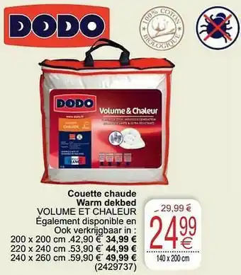 Cora Couette chaude warm dekbed volume et chaleur aanbieding