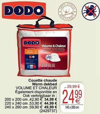 Cora Couette chaude warm dekbed volume et chaleur aanbieding