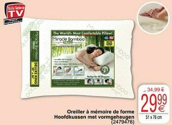 Cora Oreiller à mémoire de forme hoofdkussen met vormgeheugen aanbieding
