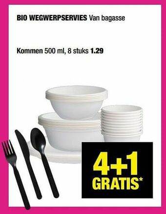 Big Bazar Bio wegwerpservies kommen aanbieding