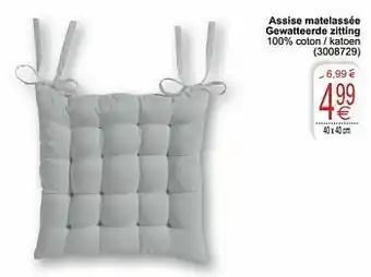 Assise matelassée gewatteerde zitting