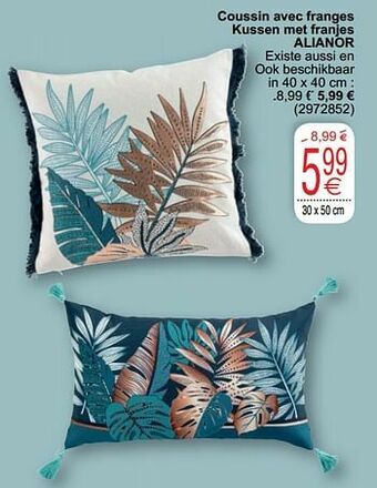 Cora Coussin avec franges kussen met franjes alianor aanbieding