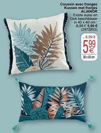 Cora Coussin avec franges kussen met franjes alianor aanbieding