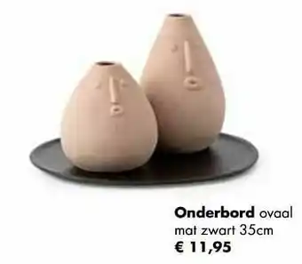 Onderbord ovaal mat zwart