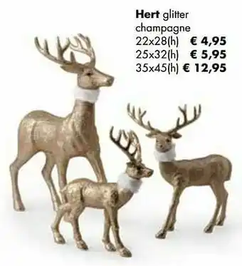 Multi bazar Hert glitter champagne aanbieding