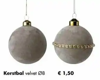 Multi bazar Kerstbal velvet aanbieding