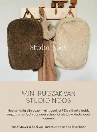 Baby & Tiener Mini rugzak studio noos aanbieding