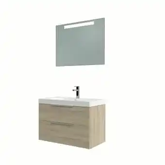 GAMMA Bruynzeel Muza badmeubelset met spiegel 80cm grijs eiken aanbieding