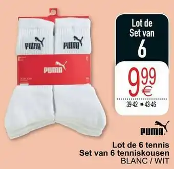 Cora Lot de 6 tennis set van 6 tenniskousen blanc - wit aanbieding