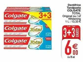 Cora Dentifrice tandpasta colgate total aanbieding