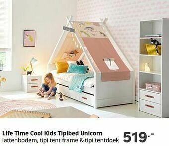 Baby & Tiener Life time cool kids tipibed unicorn aanbieding