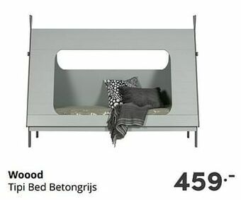 Baby & Tiener Woood tipi bed betongrijs aanbieding