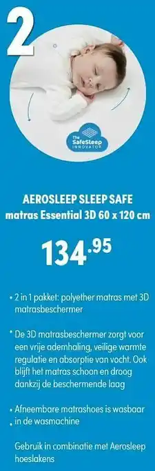 Aerosleep sleep safe matras essential